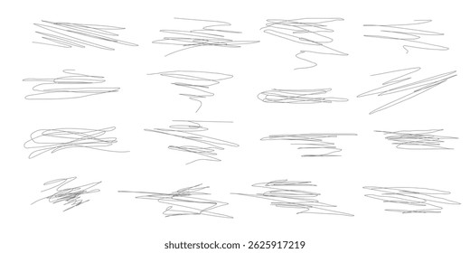 Hand drawn scribbles collection of underline and highlight lines.Trendy Vector elements 