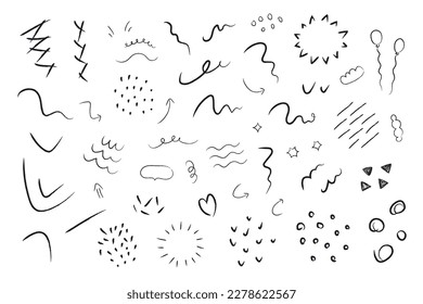 Scribbles et gribouillis dessinés à la main
