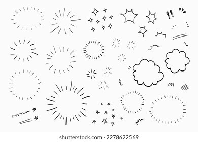Hand drawn scribbles and doodles
