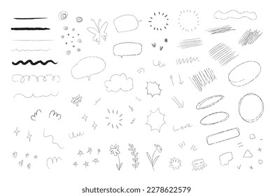 Hand drawn scribbles and doodles