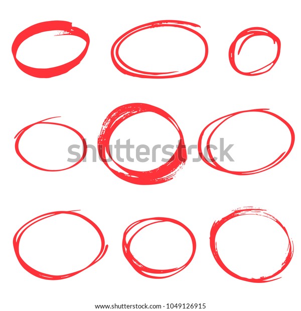 手書きの赤い丸 のベクター画像素材 ロイヤリティフリー