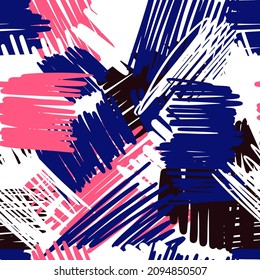 Hand drawn scribbles seamless pattern. Abstract pencil strokes line endless wallpaper. Camo wallpaper. Doodle scribble background. Design for fabric, textile print, surface, wrapping, cover.