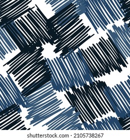 Hand drawn scribbles seamless pattern. Abstract pencil strokes line endless wallpaper. Camo wallpaper. Doodle scribble background. Design for fabric, textile print, surface, wrapping, cover.