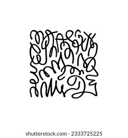 Hand drawn scribbles vector. Doodle, ink brush shapes, random chaotic lines. Charcoal pencil curly lines and squiggles, wide strokes. Black pencil sketches, drawings.