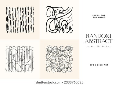 Hand drawn scribbles vector set. Doodle, ink brush shapes, random chaotic lines. Charcoal pencil curly lines and squiggles, wide strokes. Black pencil sketches, drawings.