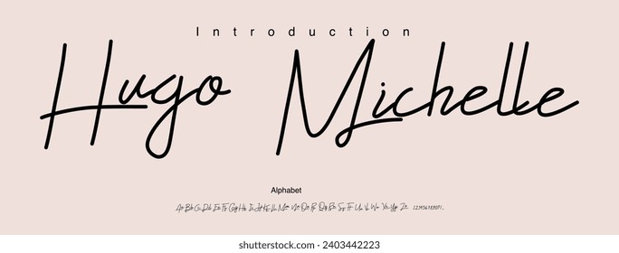 Hand drawn script alphabet letters font and number. Lettering Minimal Fashion Designs. Typography modern script fonts decorative concept.