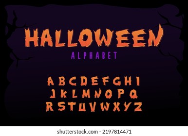 Hand drawn script font for halloween   spooky subjects  Unique creepy typeface alphabet in vector format