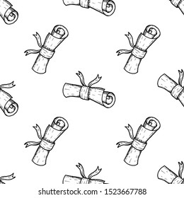 Hand Drawn scroll doodle. Sketch style icon. Decoration element. Isolated on white background. Flat design. Vector illustration.