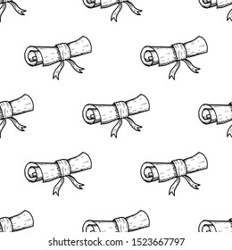 Hand Drawn scroll doodle. Sketch style icon. Decoration element. Isolated on white background. Flat design. Vector illustration.