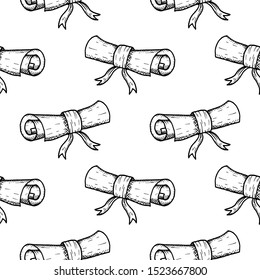 Hand Drawn scroll doodle. Sketch style icon. Decoration element. Isolated on white background. Flat design. Vector illustration.