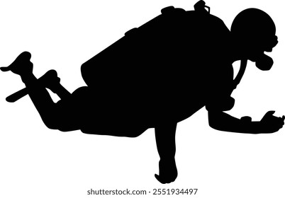 ilustração de silhueta de mergulho desenhado à mão