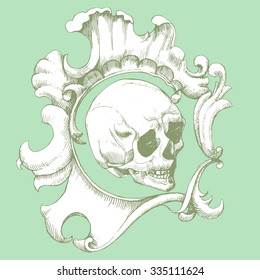 Baroque Frame Volutes Mermaid Vector Design Stock Vector (Royalty Free ...