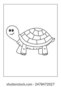 Hand Drawn Sea animal Outline Illustration for coloring page