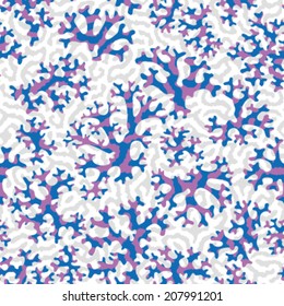 Hand Drawn Sea Corals Seamless Background Pattern