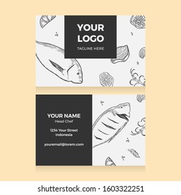 Hand drawn Sea Food Card Identity template illustration