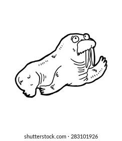 hand drawn sea lion