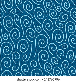 Hand drawn sea seamless pattern.