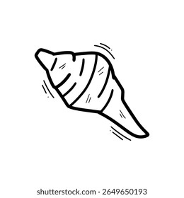 Hand Drawn Sea Shell Illustration. Doodle Vector. Isolated on White Background - EPS 10 Vector