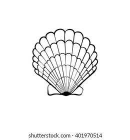 Scallop Shell Outline Images, Stock Photos & Vectors | Shutterstock