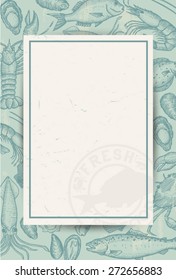 Hand drawn of seafood menu, EPS 10 vector