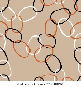Hand drawn seamless abstract  chain  pattern. Vector Illustration.