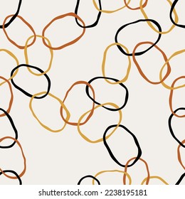 Hand drawn seamless abstract  chain  pattern. Vector Illustration.