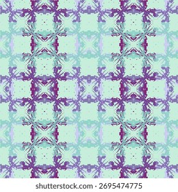  Hand drawn seamless abstract pattern from tiles. Square shapes texture retro style geometric ornament.