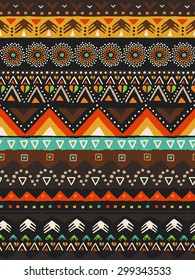 Hand Drawn Seamless African / Tribal Pattern in Vector