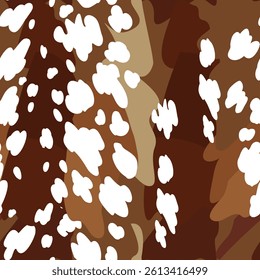 Hand Drawn Seamless Animal Fur Deer Inspired Abstract Pattern – Brown and Beige Vector Texture