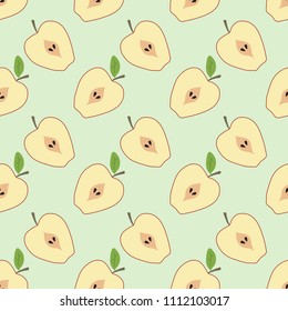 hand drawn seamless apple pattern on light background