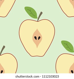 hand drawn seamless apple pattern on light background