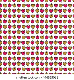 Hand drawn seamless apple vintage pattern. Vector image in retro style. Apparel design, poster background.