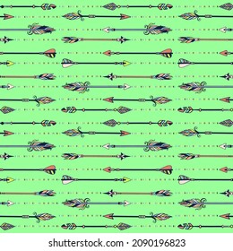 Hand Drawn seamless Arrow pattern. Colorful arrows seamless vector pattern background illustration. for a wall hanging or poster,for pattern fills, wedding decor, web page backgrounds, textile