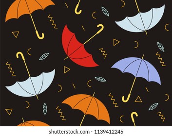 Hand drawn of Seamless autumn  pattern
