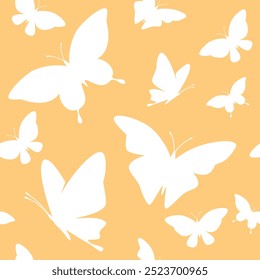 Hand drawn of Seamless background from  butterfly. vector illustration