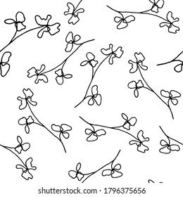 Diseño manual sin costuras con hojas decoración de patrones vectoriales abstractos doodle elemento de adorno de planta textil silueta de verano tapicería diseño floral ilustración decorativa