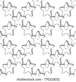 Hand drawn seamless background with stars. Cute baby vector pattern. Christmas and New Year seamless holiday design for wrapping and textile.