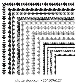 Diviseurs de bordure harmonieux dessinés à la main.
