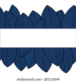 Hand drawn seamless border with fallen leaves. Vector illustration