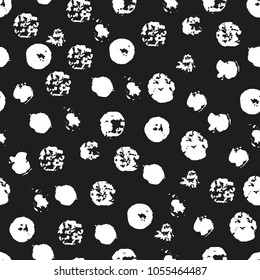 Hand drawn seamless brush dots pattern