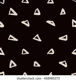 hand drawn seamless brushstrokes triangles vector pattern 
