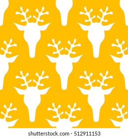  hand drawn seamless Christmas pattern with deer for textile, fabric, paper