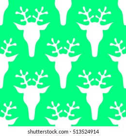  hand drawn seamless Christmas pattern with deer for textile, fabric, paper