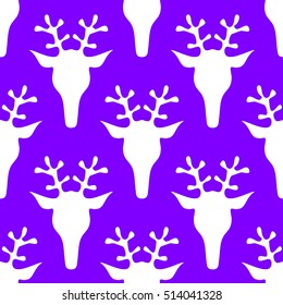 hand drawn seamless Christmas pattern with deer for textile, fabric, paper