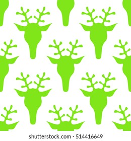  hand drawn seamless Christmas pattern with deer for textile, fabric, paper