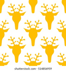  hand drawn seamless Christmas pattern with deer for textile, fabric, paper