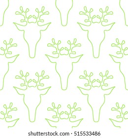  hand drawn seamless Christmas pattern with deer for textile, fabric, paper