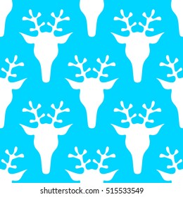  hand drawn seamless Christmas pattern with deer for textile, fabric, paper