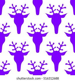  hand drawn seamless Christmas pattern with deer for textile, fabric, paper