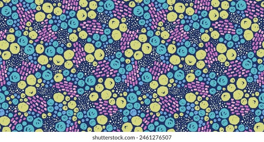 Hand drawn seamless colorful summer patterns. Abstract and trendy  illustrations. Great for textiles, wallpapers, wrapping - vector design